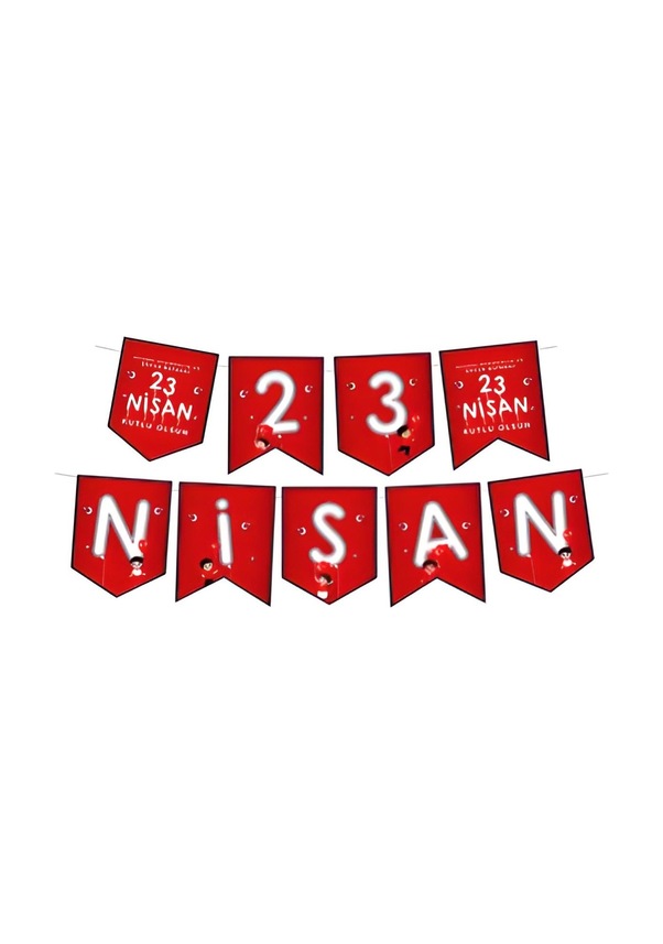 Resim 23 Nisan Süsleri 23 Nisan Zigzak Banner-23 Nisan Pencere Süsü Ve 