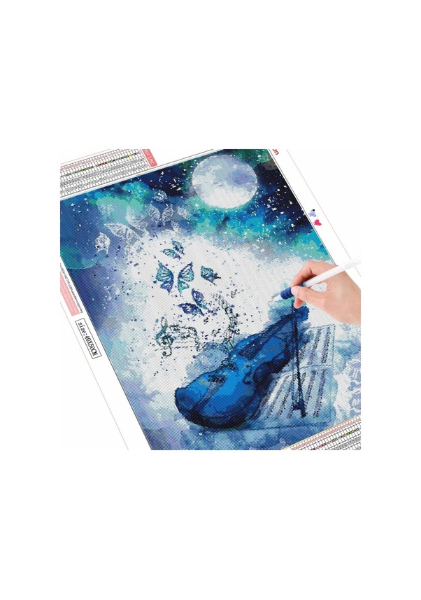 Resim Elmas Boyama Seti Manzara Keman 5d Dıy Elmas Nakış Satış Kelebek Ay Resimleri Rhinestones El Yapımı Hediye Tam Kare 20x30cm 