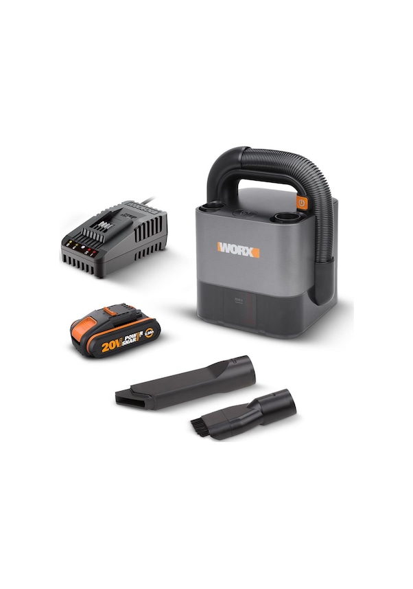 Aspirapolvere Portatile Per Auto WORX WX030.9 A Batteria 20V - Compatto, Potente E Con Tubo Retrattile