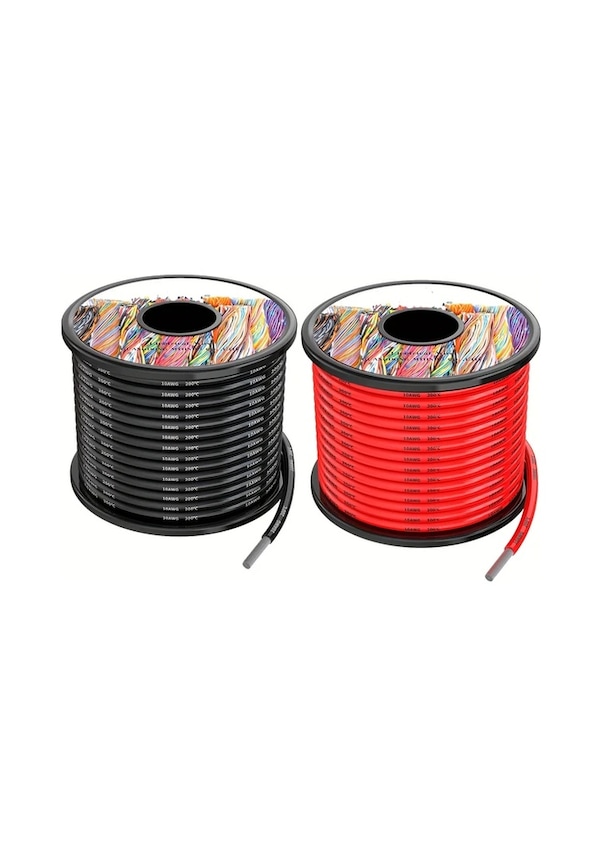 Resim Dashanshop Enbohao 14awg 30ft Silikon Elektrik Kablosu Lehimli Esnek Yüksek Isı Dirençli 