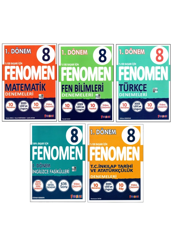 Fenomen 8. Sınıf LGS 1. Dönem Matematik+Fen+Türkçe+İnkılap+İngilizce Denemeleri Fenomen 8. Sınıf LGS 1. Dönem Matematik+Fen+Türkçe+İnkılap+İngilizce Denemeleri
