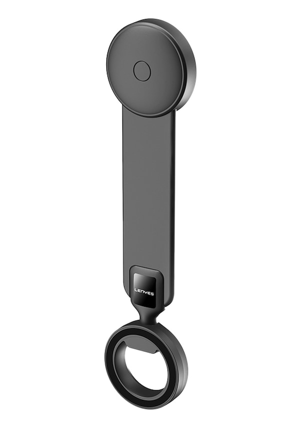 Resim Lenyes Cr185 Magnetik Magsafe Uyumlu Bükülebilen Eğimi Ve Düz Zemin Araç Telefon Tutucu Siyah 