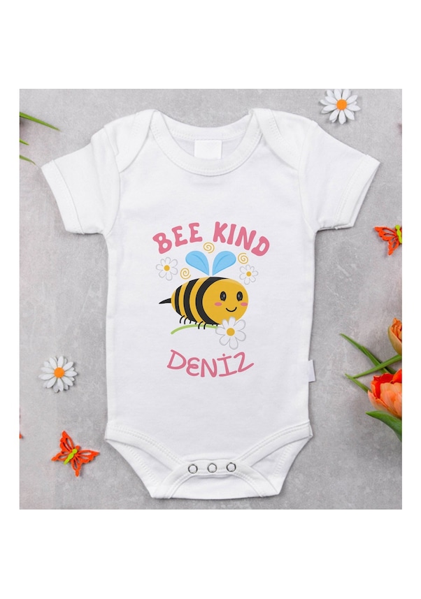Bitmeyenkartus Bk Kids Isimli Bee Kind Tasarımlı Bebek Body Zıbın - Model 1 Bitmeyenkartus Bk Kids Isimli Bee Kind Tasarımlı Bebek Body Zıbın - Model 1