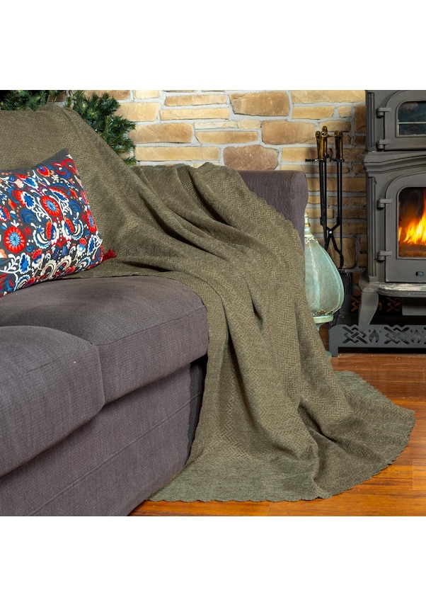 Resim Jakarlı Şönil Koltuk Örtüsü Çekyat Örtüsü Koltuk Şalı 175x300 Kaymaz Kapuçino Kapuçino 