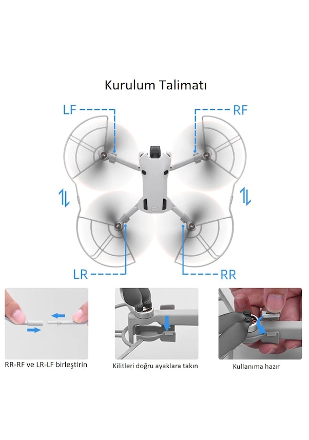 Resim Djı Mini 4 Pro 360 Derece Pervane Koruması 