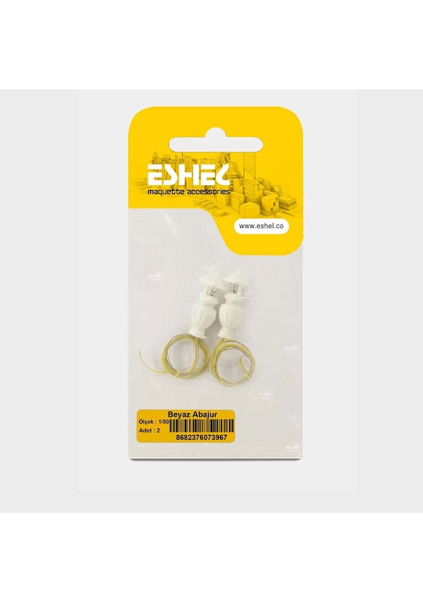 Resim Eshel Maket Beyaz Abajur--1/50--2 Li 