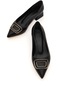 Scenic Siyah Tokalı 4cm Sivri Burun Topuklu Ayakkabı
