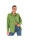 Kadın Yeşil Oversize Keten Gömlek-28414-yeşil