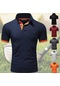 Beyaz Moda Erkek T-shirt Baskı Kişilik İnce Kısa Kollu Gömlek Polo Gömlek