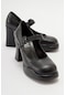 Jagol Siyah Baskılı Kadın Topuklu Ayakkabı