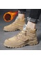 Bej Kışlık Erkek Martin Boots Erkek Peluş Sıcak Kar Pamuklu Bot Bej