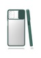 Kilifone - Samsung Uyumlu Galaxy M51 - Kılıf Slayt Sürgülü Arkası Buzlu Lensi Kapak - Koyu Yeşil