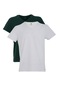 Adam Boxes V Yaka T-shirt N-simplo 2'li Paket - Koyu Yeşil-Beyaz
