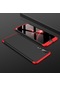 Mutcase - Huawei Uyumlu P20 Pro - Kılıf 3 Parçalı Parmak İzi Yapmayan Sert Ays Kapak - Siyah-kırmızı