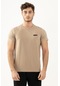 Maraton Sportswear Regular Erkek Bisiklet Yaka Kısa Kol Basic Açık Vizon T-Shirt 20896-Açık Vizon