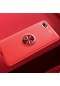 Mutcase - Huawei Uyumlu Y5 2018 / Honor 7s - Kılıf Yüzüklü Auto Focus Ravel Karbon Silikon Kapak - Kırmızı