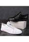 Erkek Ayakkabıları Yeni Bahar Kore Tarzı Modaya Uygun Deri Rahat Ayakkabılar Deri Ayakkabı Spor Ayakkabıları Erkek İngiliz Çok Yönlü Ayakkabılar - Beyaz