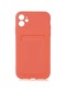Kilifone - İphone Uyumlu İphone 12 - Kılıf Kamera Korumalı Kart Bölmeli Ofix Kapak - Koyu Turuncu