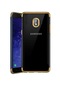 Noktaks - Samsung Galaxy Uyumlu J4 - Kılıf Dört Köşesi Renkli Arkası Şefaf Lazer Silikon Kapak - Gold