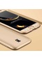 Noktaks - Samsung Galaxy Uyumlu J5 Pro - Kılıf 3 Parçalı Parmak İzi Yapmayan Sert Ays Kapak - Gold