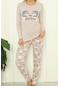 Lady Secret 12014 R41 Uzun Kollu Pamuklu Kadın Pijama Takımı Pudra