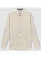 Defacto Slim Fit Polo Yaka Keten Görünümlü Uzun Kollu Gömlek N9066az23smbg682
