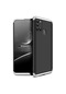 Mutcase - Samsung Uyumlu Galaxy A21s - Kılıf 3 Parçalı Parmak İzi Yapmayan Sert Ays Kapak - Siyah-gri