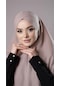 Bej Pratik Hazır Geçmeli Tesettür Eşarp Pamuk Caz Kumaş Tek Katlı Çapraz Hijab 2305 12