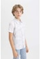 Defacto Erkek Çocuk Polo Yaka Keten Görünümlü Kısa Kollu Gömlek C2606a824hswt34