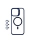 Kilifone - İphone Uyumlu İphone 15 Pro Max - Kılıf Kablosuz Şarj Destekli Standlı Lensli Klon Magsafe Kapak - Lacivert
