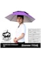 Yd Başa Takılan Şemsiye Şapka Katlanır Balıkçı Şemsiyesi Şapka-krem - Mor