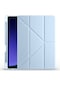 Noktaks - Samsung Galaxy Uyumlu Tab S9 Fe - Kılıf Kalem Bölmeli Stand Olabilen Origami Tri Folding Tablet Kılıfı - Mavi