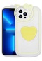 iPhone Uyumlu 12 Pro Kılıf Kedi Figürlü Transparan Pop Soketli Lopard Ritmik Kapak - Sari