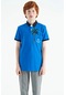 Tommy Life Saks Baskılı Cep Detaylı Standart Kalıp Polo Yaka Erkek Çocuk T-shirt - 11144 Saks