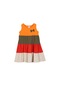 Lovetti Kadmium Sarı Kız Çocuk Renkli Büzgülü Askılı Elbise 5983S022