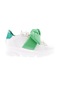 Dgn Es853-23y Kadin Kalin Taban Fiyonklu Sneakers Ayakkabi ES853-2007-R0302 Beyaz - Yeşil