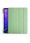 Kilifone - İpad Uyumlu İpad Air 10.9 2022 5.nesil - Kılıf Kalem Bölmeli Stand Olabilen Origami Tri Folding Tablet Kılıfı - Açık Yeşil