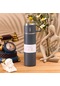 1 Takım, Paslanmaz Çelik Mermi Termos 500ml Termos Takım Kahve Bardağı İş Ofis Grey 401- 500ml Grey