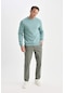 Defacto Regular Fit Normal Kesim Yazlık Düz Paça Chino Kanvas Pantolon D7349ax25spkh398 Haki
