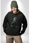 Bebek Joker Yapay Zeka Tasarımı Unisex Siyah Baskılı Sweatshirt Siyah