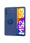 Mutcase - Samsung Uyumlu Galaxy M52 - Kılıf Yüzüklü Auto Focus Ravel Karbon Silikon Kapak - Mavi