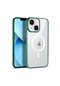 Noktaks - İphone Uyumlu İphone 14 Plus - Kılıf Kablosuz Şarj Destekli Pixel Magsafe Kapak - Koyu Yeşil