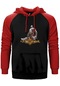 God Of War Kratos Siluet Logo Kırmızı Renk Reglan Kol Kapşonlu Sweatshirt