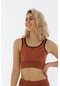 Maraton Active Slimfit Kadın Bisiklet Yaka Kolsuz Spor Bakır Bra 813055-Bakır