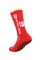 3'lü Taban Koku Önleyici Yapışkanlı Kaymaz Futbol Çorapları Spor Çorapları-kırmızı