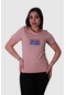 Trender Mavi-kırmızı Kova Baskı Bej Kadın T-shirt Model 4 Bej