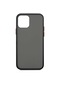 Noktaks - İphone Uyumlu İphone 12 Mini - Kılıf Arkası Mat Buzlu Kenarı Renkli Düğmeli Fri Silikon - Siyah