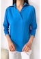 Yarasa Kol Kadın Gömlek - Mavi