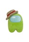 10cm Aramızda Hasır Şapkalı Peluş Oyuncak Bebek Oyun Figürü Yeşil
