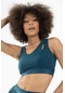 Maraton Active Slimfit Kadın Atlet Yaka Kolsuz Fitness Turkuaz Bra 21972-Turkuaz
